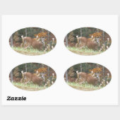 Autumn Deer in het Arrowadmeer GA Ovale Sticker (Vel)