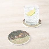 Autumn Deer in het Arrowadmeer GA Zandsteen Onderzetter (Zijkant)