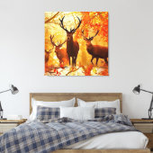 Autumn Deer Pattern Canvas Afdruk (Insitu (Slaapkamer))