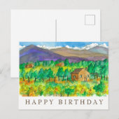 Autumn Desert Waterverf Schilderij Happy Birthday Briefkaart (Voorkant / Achterkant)