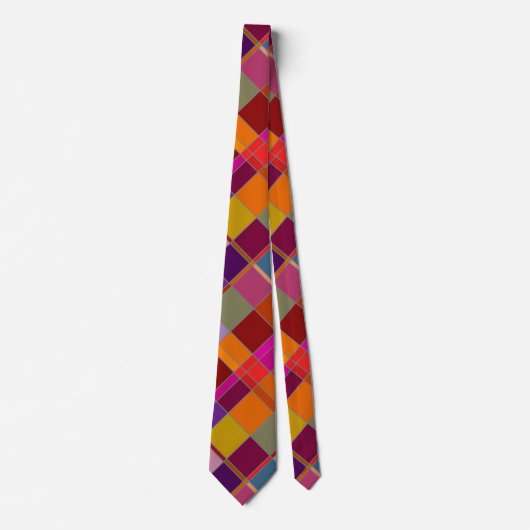 Autumn Design Checkered Stropdas (Voorkant)