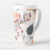 Autumn Design "dankbaar" en naam 17oz Latte Mok (Rechterhoek)