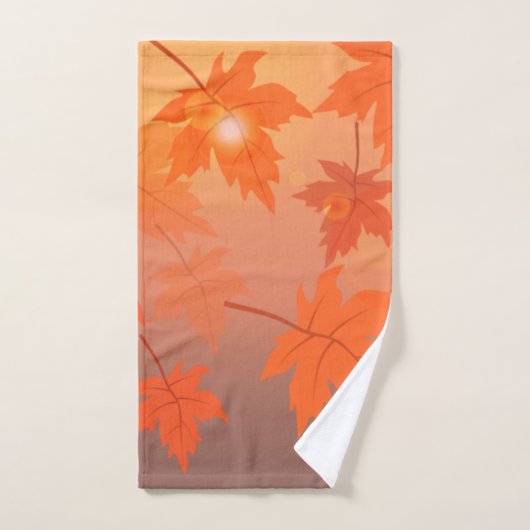 Autumn design with maple leaves and bokeh effect bad handdoek (Handdoek)