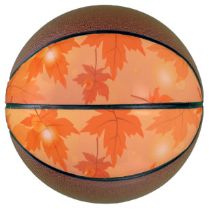 Autumn design with maple leaves and bokeh effect basketbal