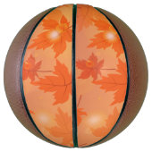 Autumn design with maple leaves and bokeh effect basketbal (Verticaal)