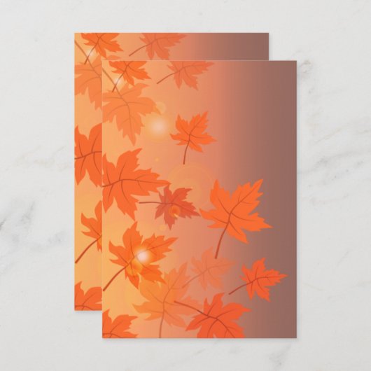 Autumn design with maple leaves and bokeh effect bedankkaart (Voorkant / Achterkant)