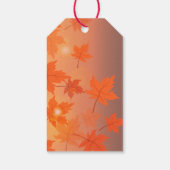 Autumn design with maple leaves and bokeh effect cadeaulabel (Achterkant)