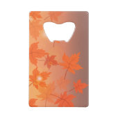 Autumn design with maple leaves and bokeh effect   creditkaart flessenopener (Achterkant)