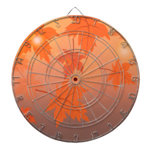 Autumn design with maple leaves and bokeh effect dartbord