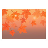 Autumn design with maple leaves and bokeh effect foto afdruk (Voorkant)