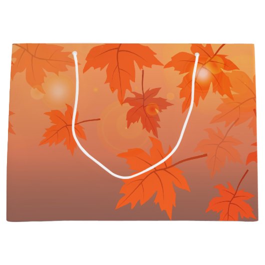 Autumn design with maple leaves and bokeh effect groot cadeauzakje (Voorkant)