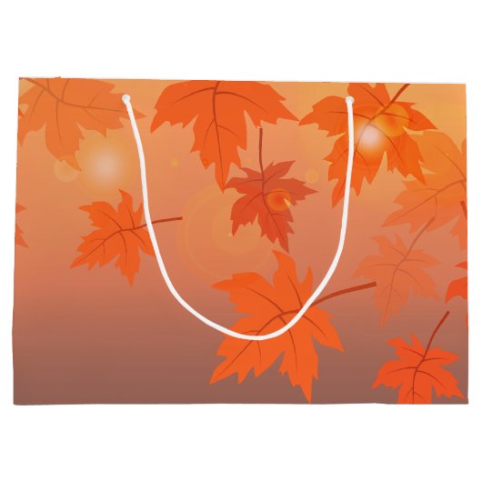 Autumn design with maple leaves and bokeh effect groot cadeauzakje (Achterkant)