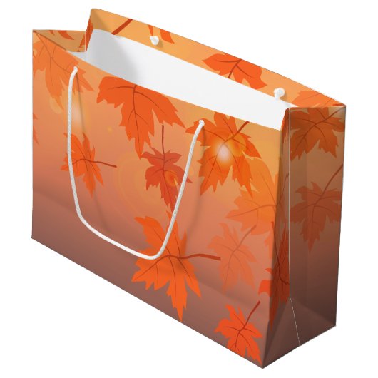 Autumn design with maple leaves and bokeh effect groot cadeauzakje (Voorkant Gekanteld)