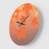 Autumn design with maple leaves and bokeh effect grote klok (Hoek)