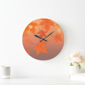 Autumn design with maple leaves and bokeh effect grote klok (Huis)