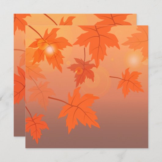 Autumn design with maple leaves and bokeh effect kaart (Voorkant / Achterkant)