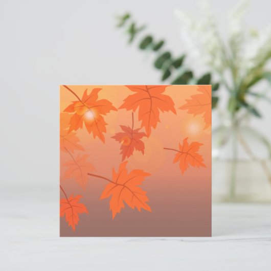 Autumn design with maple leaves and bokeh effect kaart (Staand voorkant)