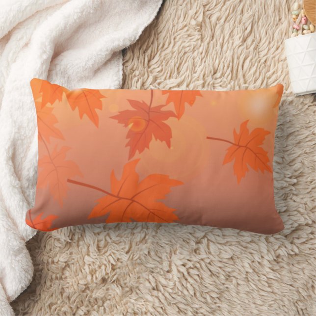 Autumn design with maple leaves and bokeh effect kussen (Deken)