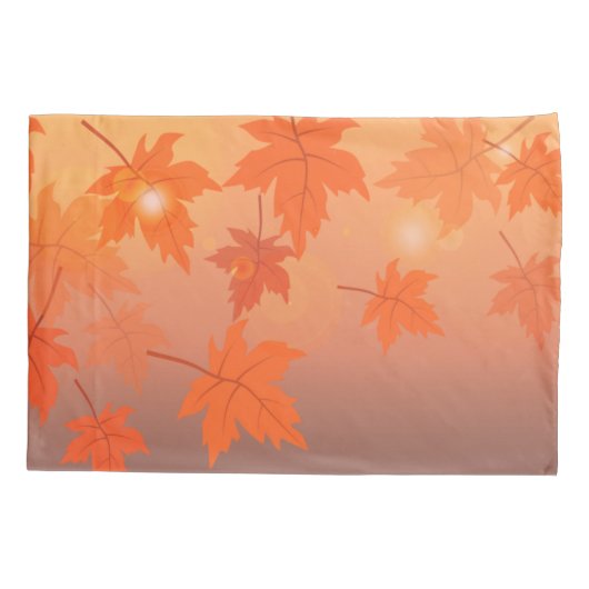 Autumn design with maple leaves and bokeh effect kussensloop (Achterkant-Links)