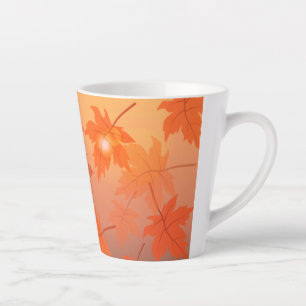 Autumn design with maple leaves and bokeh effect latte mok