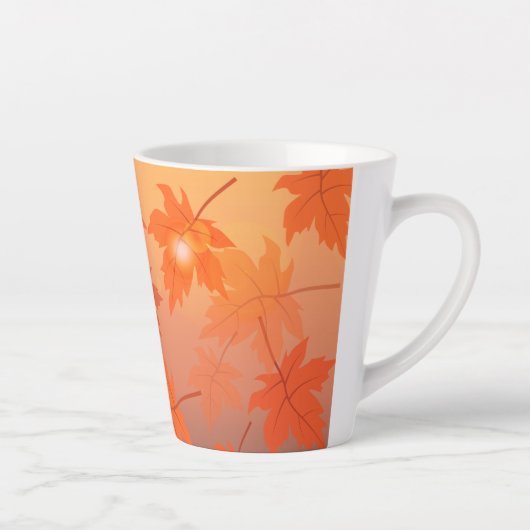 Autumn design with maple leaves and bokeh effect latte mok (Rechts)