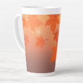 Autumn design with maple leaves and bokeh effect latte mok (Linkerhoek)
