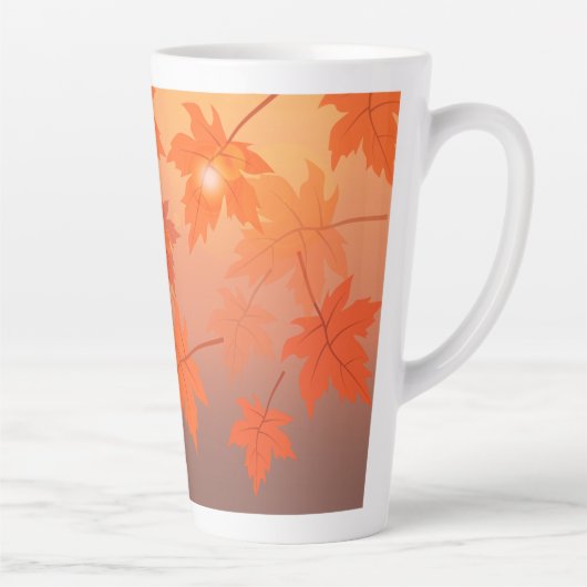 Autumn design with maple leaves and bokeh effect latte mok (Rechts)