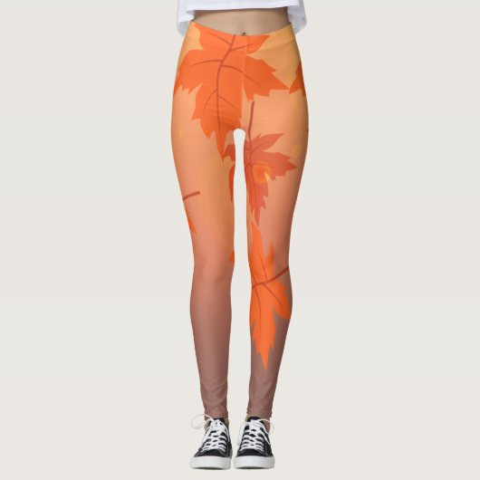 Autumn design with maple leaves and bokeh effect leggings (Voorkant)