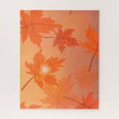 Autumn design with maple leaves and bokeh effect legpuzzel (Verticaal)
