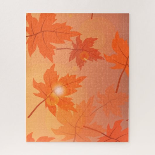 Autumn design with maple leaves and bokeh effect legpuzzel (Verticaal)