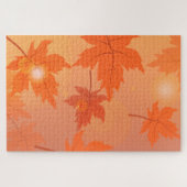 Autumn design with maple leaves and bokeh effect legpuzzel (Horizontaal)