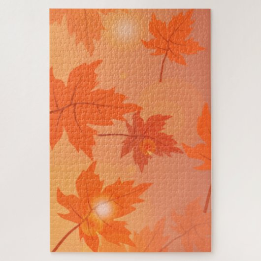 Autumn design with maple leaves and bokeh effect legpuzzel (Verticaal)