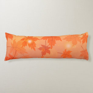 Autumn design with maple leaves and bokeh effect lichaamskussen