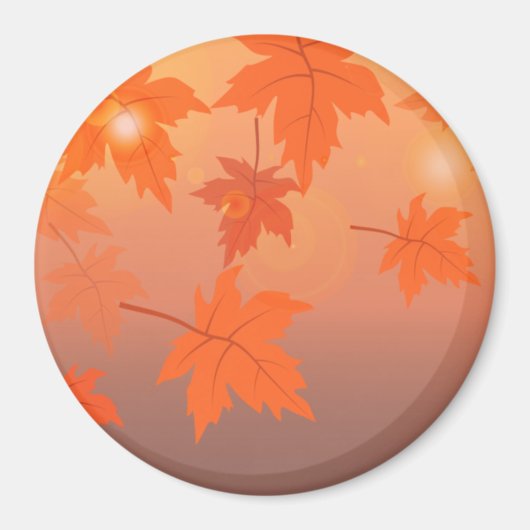 Autumn design with maple leaves and bokeh effect magneet (Voorkant)