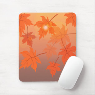 Autumn design with maple leaves and bokeh effect muismat