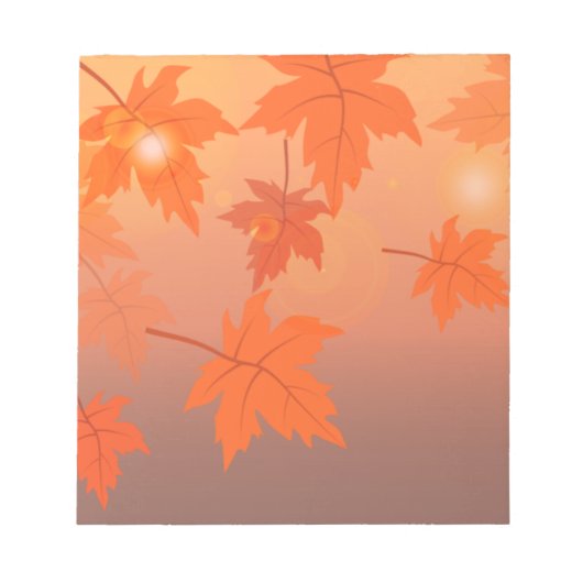 Autumn design with maple leaves and bokeh effect notitieblok (Voorkant)