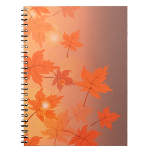 Autumn design with maple leaves and bokeh effect notitieboek (Voorkant)
