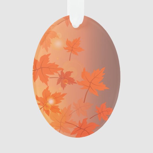 Autumn design with maple leaves and bokeh effect ornament (voorkant)