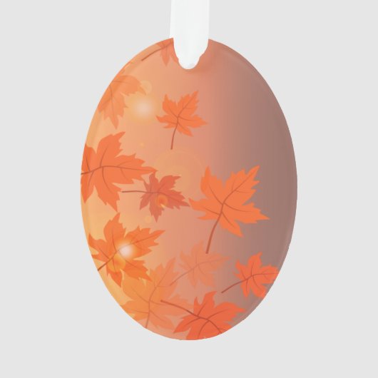 Autumn design with maple leaves and bokeh effect ornament (achterkant)