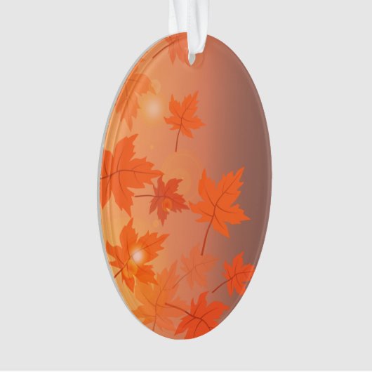 Autumn design with maple leaves and bokeh effect ornament (voorkant)