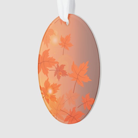 Autumn design with maple leaves and bokeh effect ornament (voorkant)