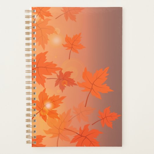 Autumn design with maple leaves and bokeh effect planner (Voorkant)