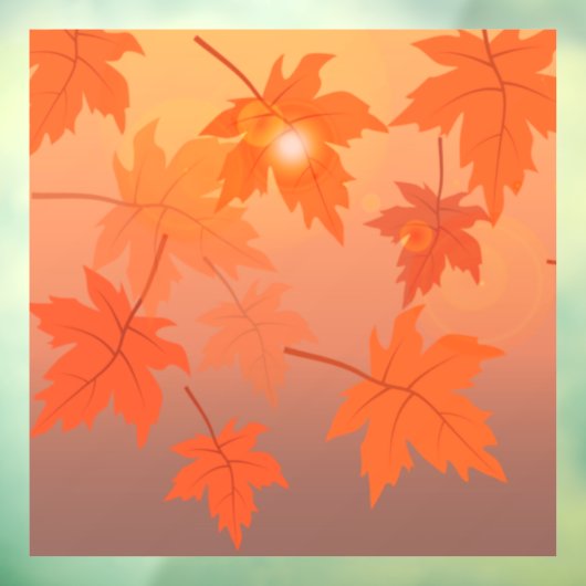 Autumn design with maple leaves and bokeh effect raamsticker (Vel 3)