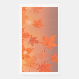 Autumn design with maple leaves and bokeh effect servet