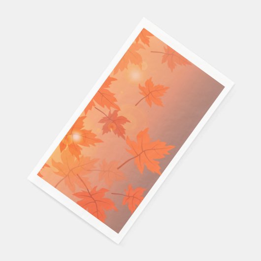 Autumn design with maple leaves and bokeh effect servet (Hoek)