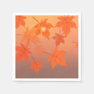 Autumn design with maple leaves and bokeh effect servet