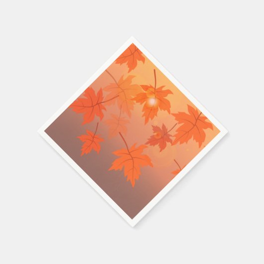 Autumn design with maple leaves and bokeh effect servet (Hoek)