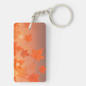 Autumn design with maple leaves and bokeh effect sleutelhanger (achterkant)