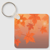Autumn design with maple leaves and bokeh effect sleutelhanger (Voorkant)