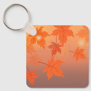 Autumn design with maple leaves and bokeh effect sleutelhanger